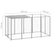  ezüstszínű acél kutyakennel 2,42 m²
