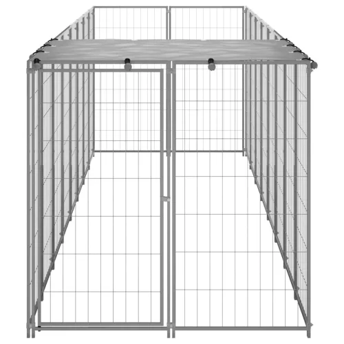  ezüstszínű acél kutyakennel 4,84 m²