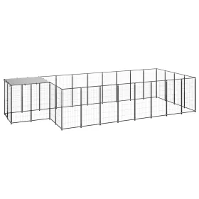  fekete acél kutyakennel 10,89 m²  