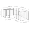  ezüstszínű acél kutyakennel 4,84 m²
