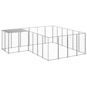 ezüstszínű acél kutyakennel 8,47 m²  