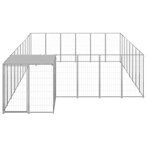  ezüstszínű acél kutyakennel 15,73 m²  
