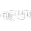  ezüstszínű acél kutyakennel 19,36 m²