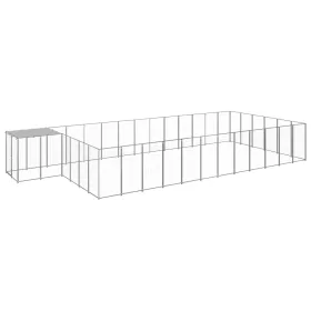  ezüstszínű acél kutyakennel 22,99 m²  