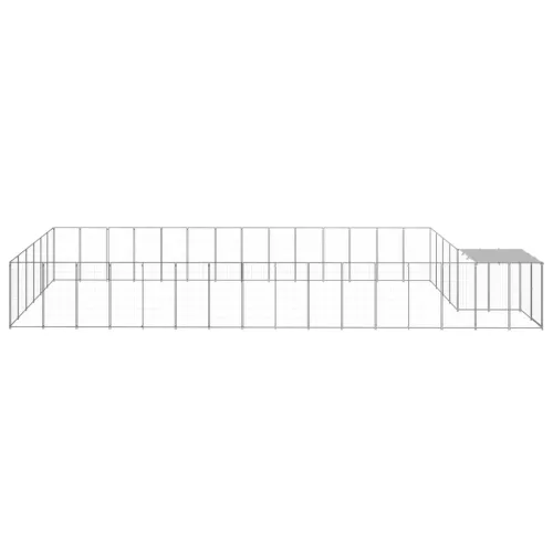  ezüstszínű acél kutyakennel 26,62 m²