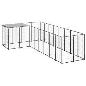  fekete acél kutyakennel 6,05 m²  