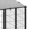  fekete acél kutyakennel 10,89 m²  