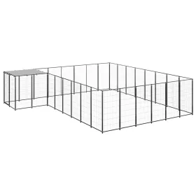  fekete acél kutyakennel 15,73 m²  