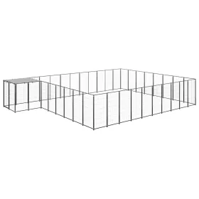  fekete acél kutyakennel 25,41 m²  
