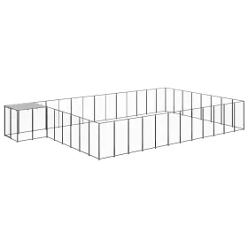  fekete acél kutyakennel 30,25 m²  