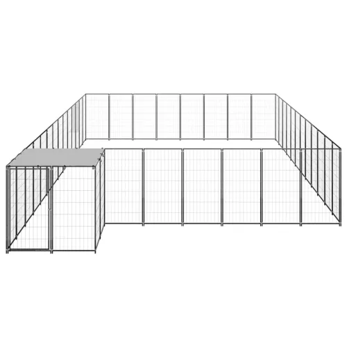  fekete acél kutyakennel 30,25 m²  