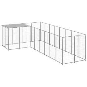  ezüstszínű acél kutyakennel 6,05 m²  