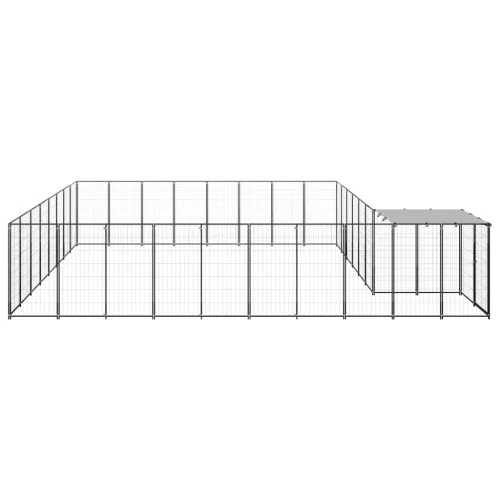  ezüstszínű acél kutyakennel 20,57 m²