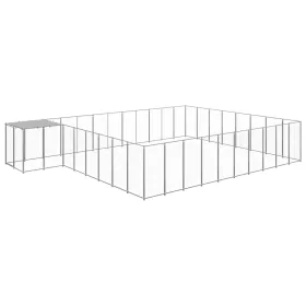  ezüstszínű acél kutyakennel 25,41 m²  