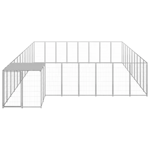  ezüstszínű acél kutyakennel 25,41 m²  