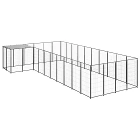  fekete acél kutyakennel 13,31 m²  