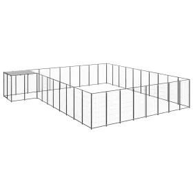  fekete acél kutyakennel 25,41 m²  