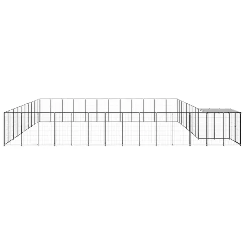  fekete acél kutyakennel 37,51 m²  