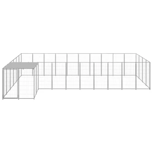  ezüstszínű acél kutyakennel 13,31 m²  