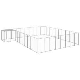  ezüstszínű acél kutyakennel 25,41 m²  
