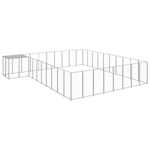  ezüstszínű acél kutyakennel 25,41 m²  
