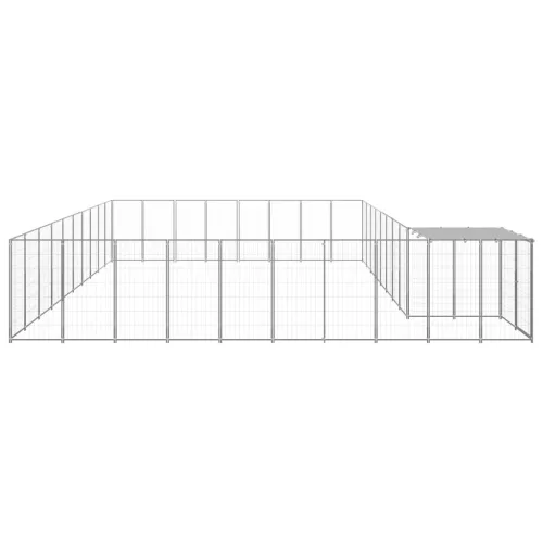  ezüstszínű acél kutyakennel 25,41 m²  