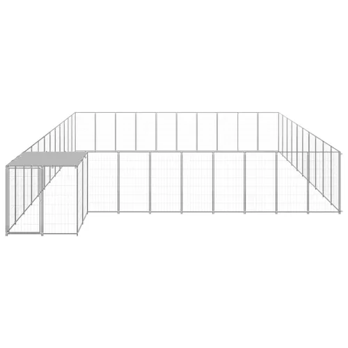  ezüstszínű acél kutyakennel 31,46 m²