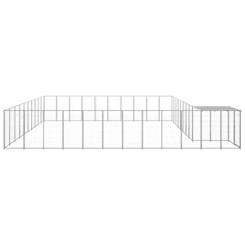  ezüstszínű acél kutyakennel 31,46 m²