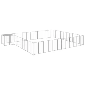  ezüstszínű acél kutyakennel 37,51 m²  
