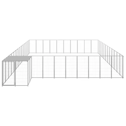  ezüstszínű acél kutyakennel 37,51 m²  