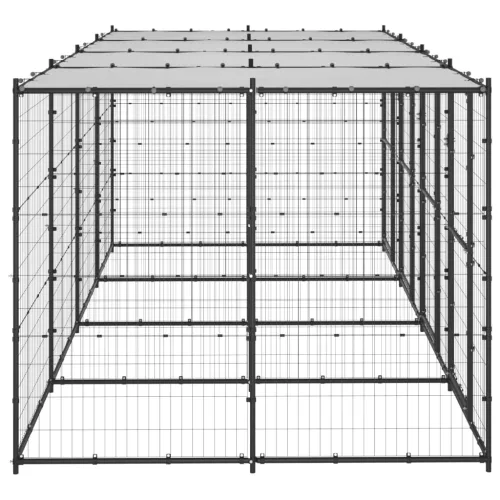  kültéri acél kutyakennel tetővel 9,68 m²