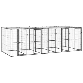  kültéri acél kutyakennel tetővel 12,1 m²