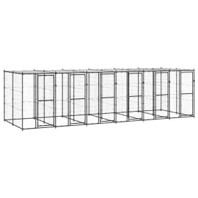  kültéri acél kutyakennel tetővel 14,52 m²