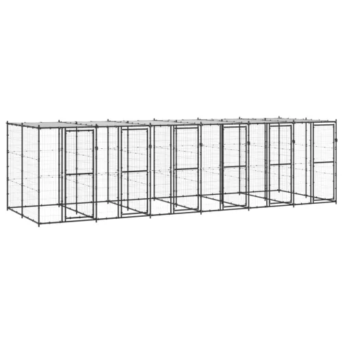  kültéri acél kutyakennel tetővel 14,52 m²