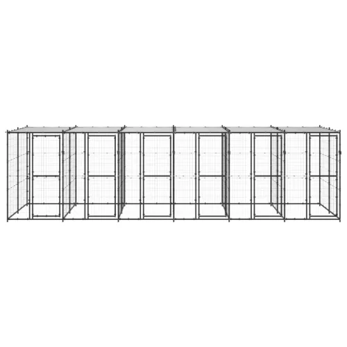  kültéri acél kutyakennel tetővel 14,52 m²