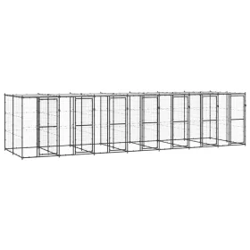  kültéri acél kutyakennel tetővel 16,94 m²
