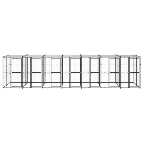  kültéri acél kutyakennel tetővel 16,94 m²