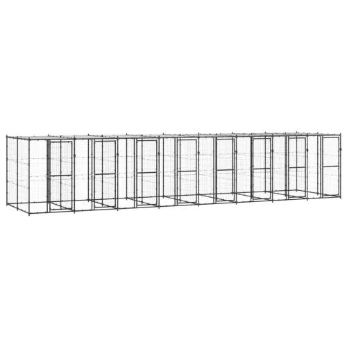  kültéri acél kutyakennel tetővel 19,36 m²