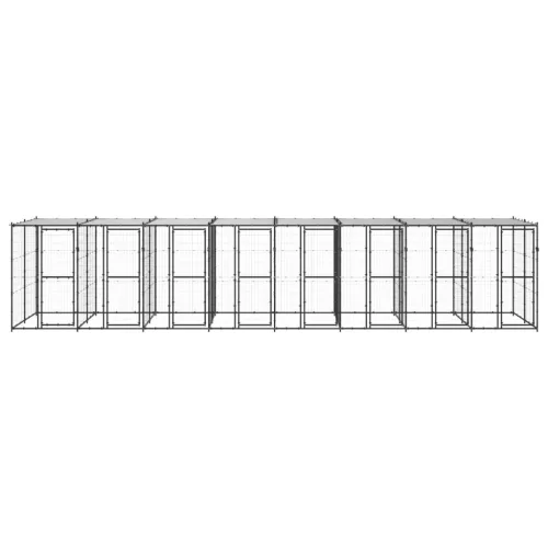  kültéri acél kutyakennel tetővel 19,36 m²