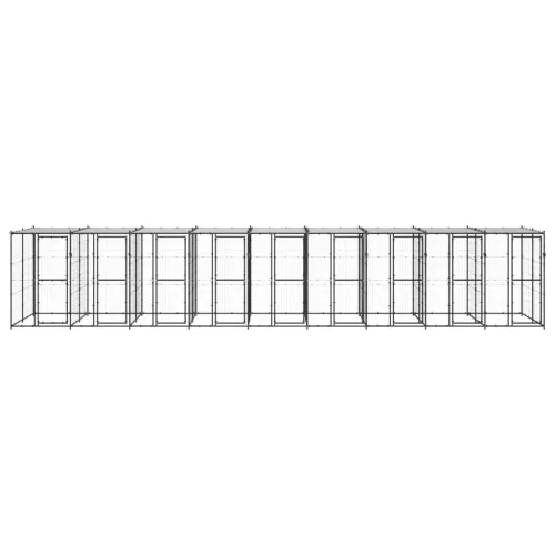  kültéri acél kutyakennel tetővel 21,78 m²