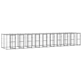  kültéri acél kutyakennel tetővel 24,2 m²