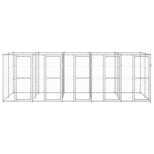  kültéri horganyozott acél kutyakennel 12,1 m²