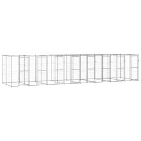  kültéri horganyozott acél kutyakennel 19,36 m²