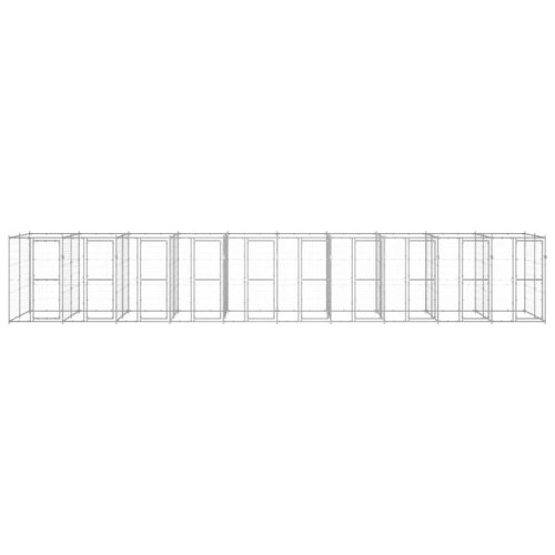  kültéri horganyozott acél kutyakennel 24,2 m²