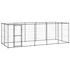  kültéri acél kutyakennel tetővel 12,1 m²