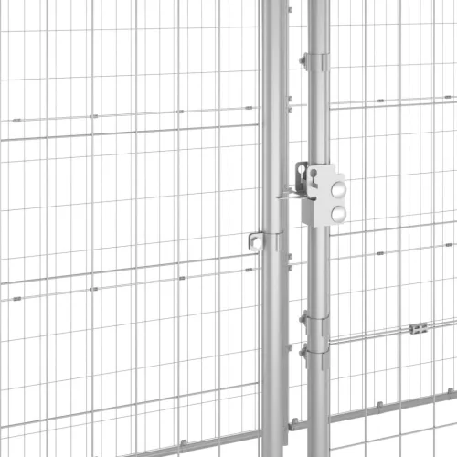  kültéri horganyozott acél kutyakennel tetővel 12,1 m²