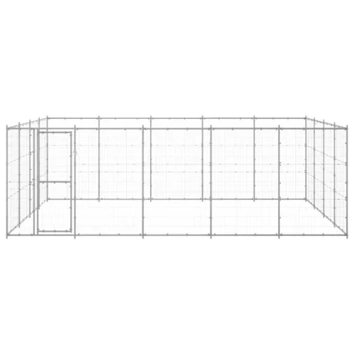  kültéri horganyozott acél kutyakennel 24,2 m²