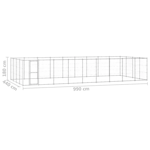  kültéri horganyozott acél kutyakennel 43,56 m²