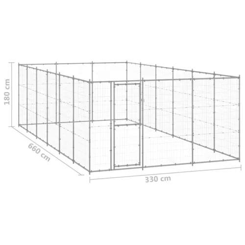  kültéri horganyozott acél kutyakennel 21,78 m²