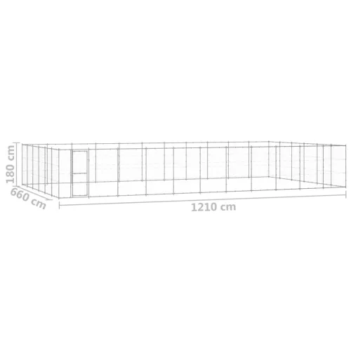  kültéri horganyozott acél kutyakennel 79,86 m²